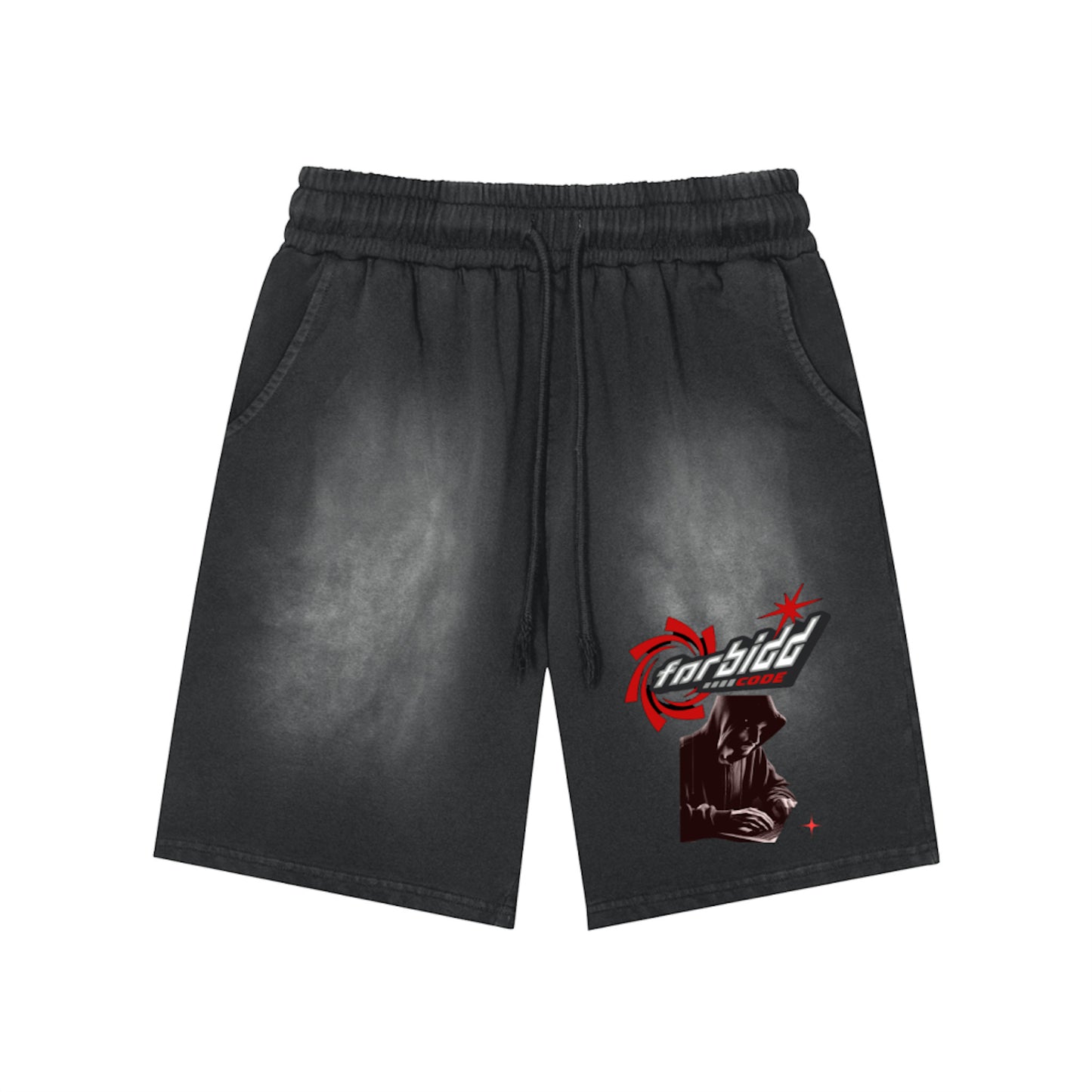 "Code" Washed Shorts