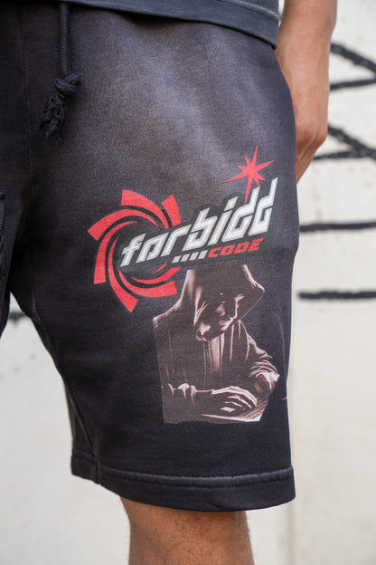 "Code" Washed Shorts