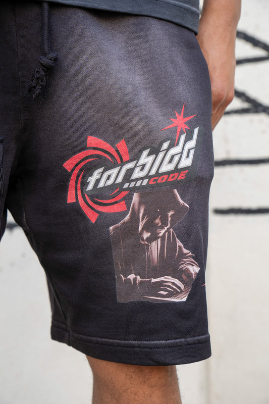 "Code" Washed Shorts