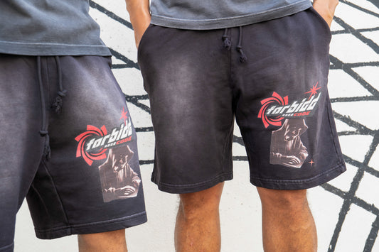 "Code" Washed Shorts